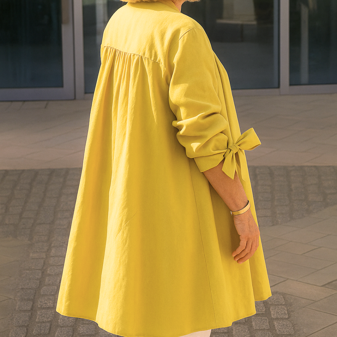 Noor & June™ | Effen overhemd blouse met strik mouwen | Louise