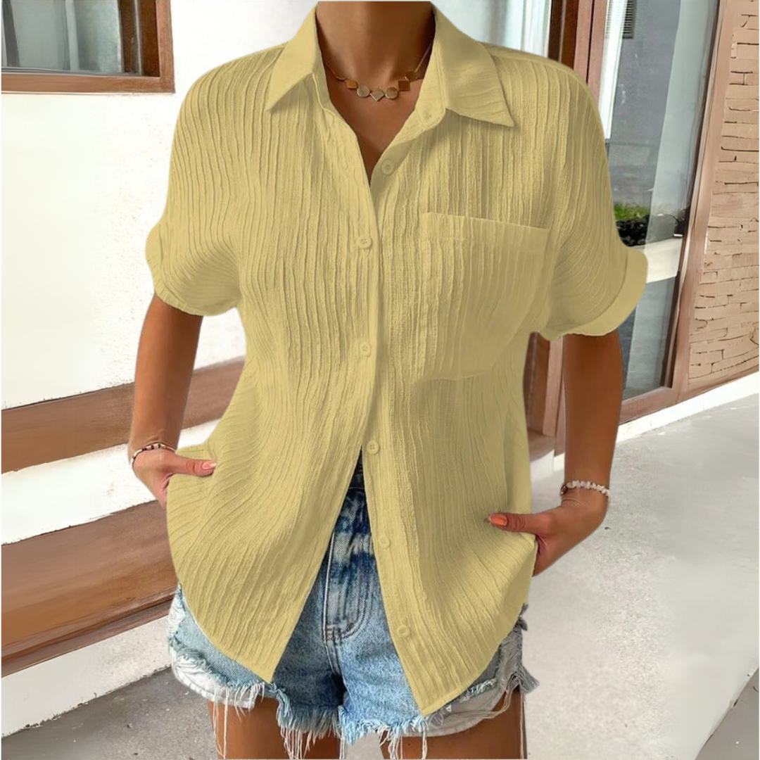 Noor & June™ | Elegante blouse met overhemdkraag | Anneke