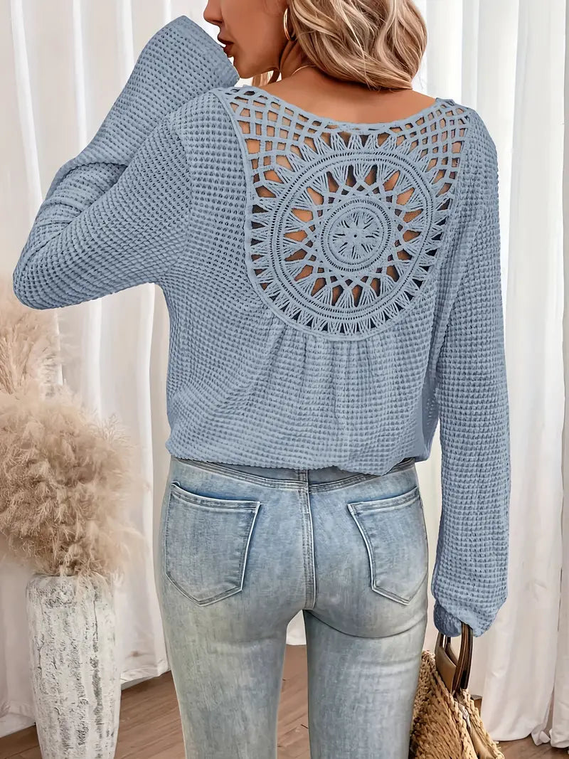 Noor & June™ - Elegante Ibiza-style blouse met V-hals | Wilma