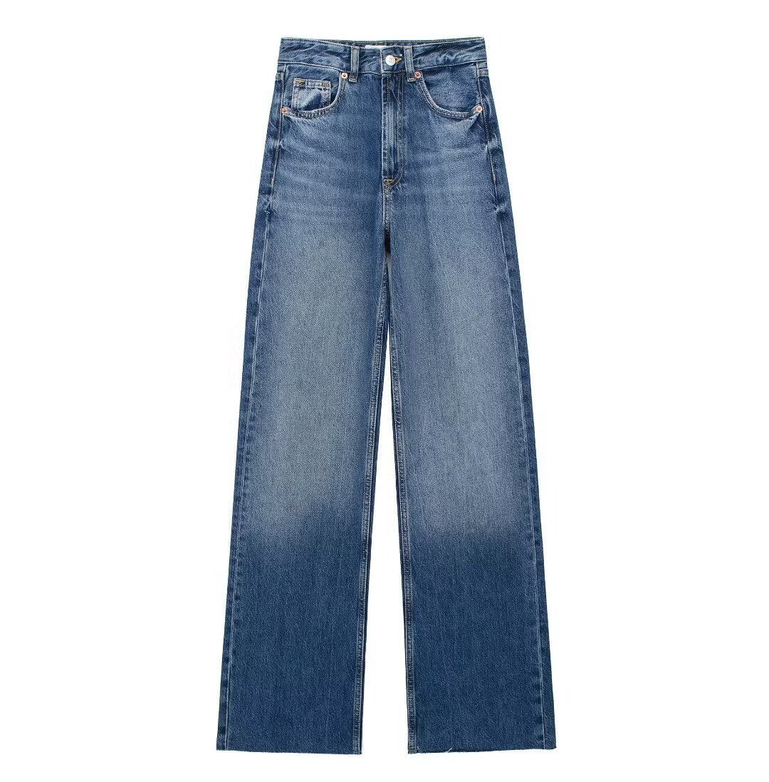 Noor & June™ — Blauwe Damesbroek Wide Leg