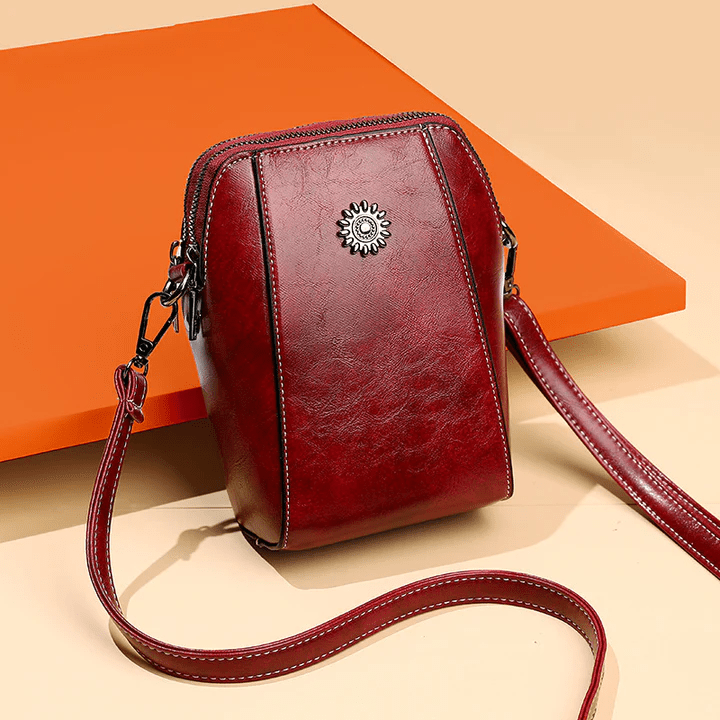 Noor & June™ — Retro Crossbody Leren Tas