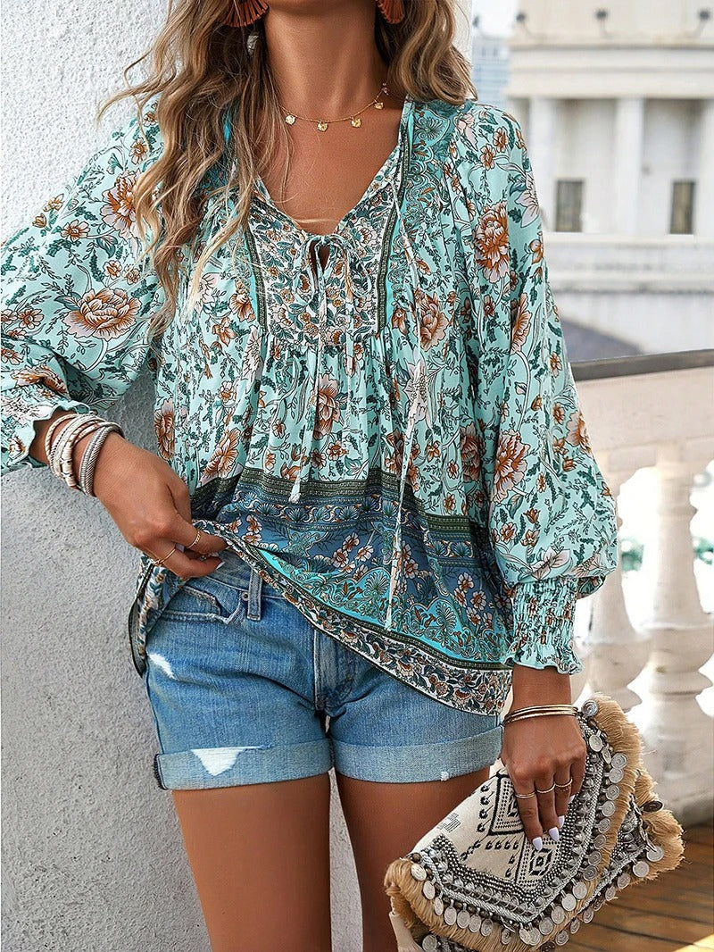 Noor & June™ - Elegante blouse met bloemen | Arya Ibiza