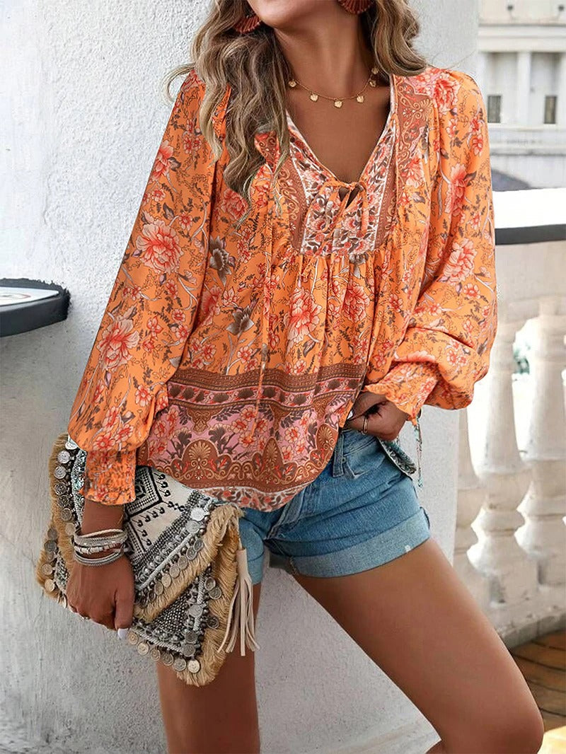 Noor & June™ - Elegante blouse met bloemen | Arya Ibiza