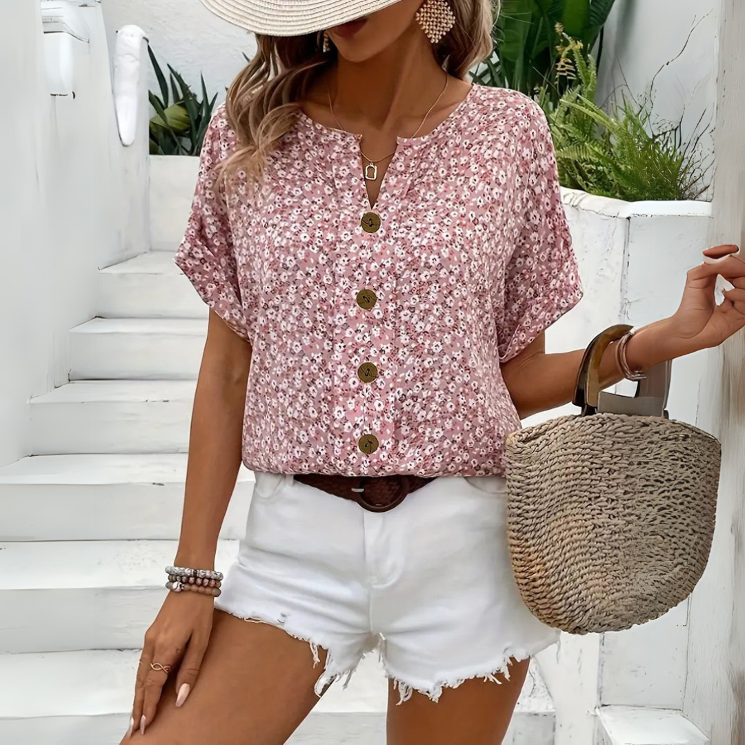 Noor & June™ | Stijlvolle zomer blouse met knopen | Madelief