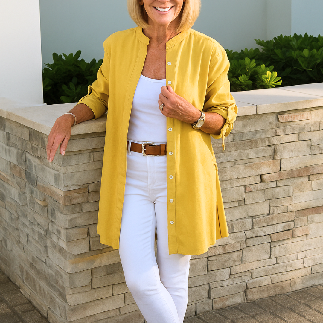 Noor & June™ | Effen overhemd blouse met strik mouwen | Louise
