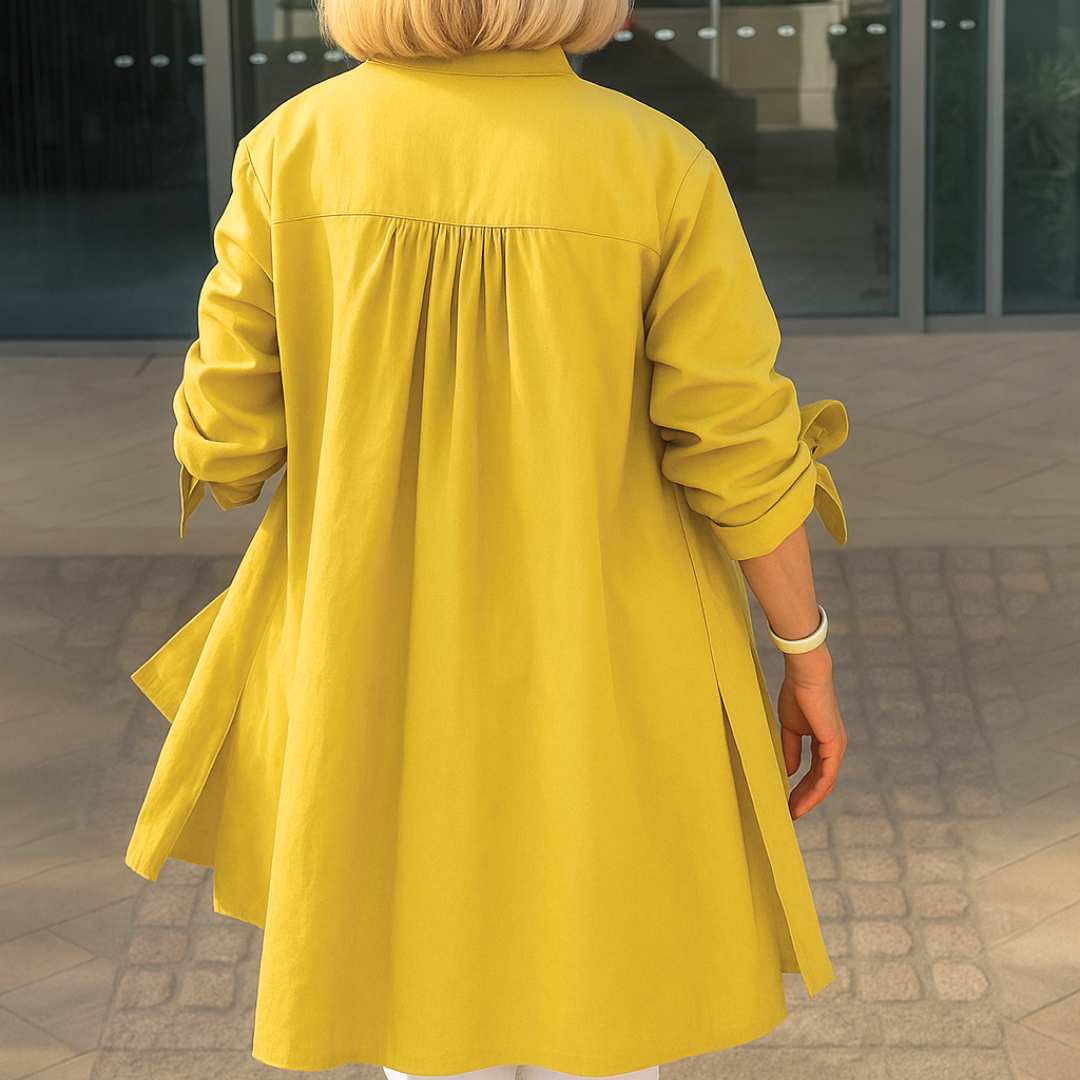 Noor & June™ | Effen overhemd blouse met strik mouwen | Louise