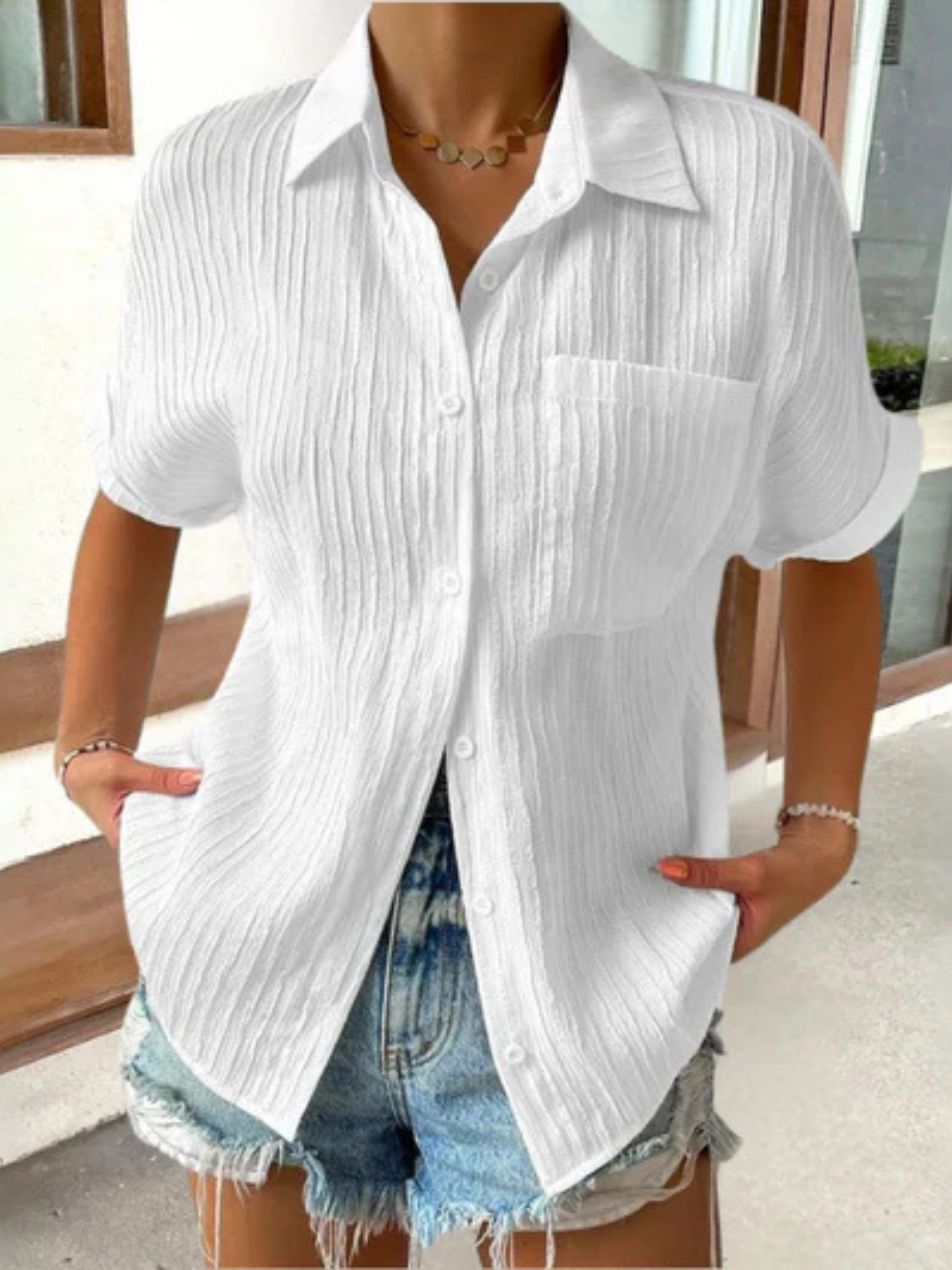 Noor & June™ | Elegante blouse met overhemdkraag | Anneke