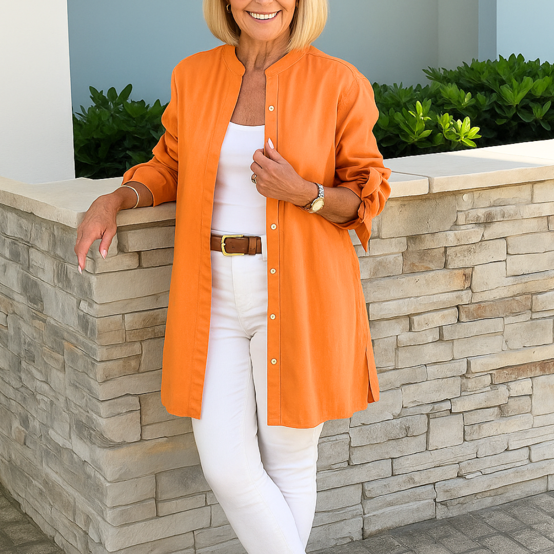 Noor & June™ | Effen overhemd blouse met strik mouwen | Louise