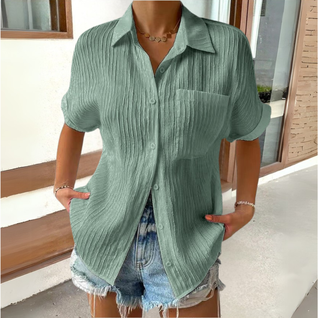 Noor & June™ | Elegante blouse met overhemdkraag | Anneke