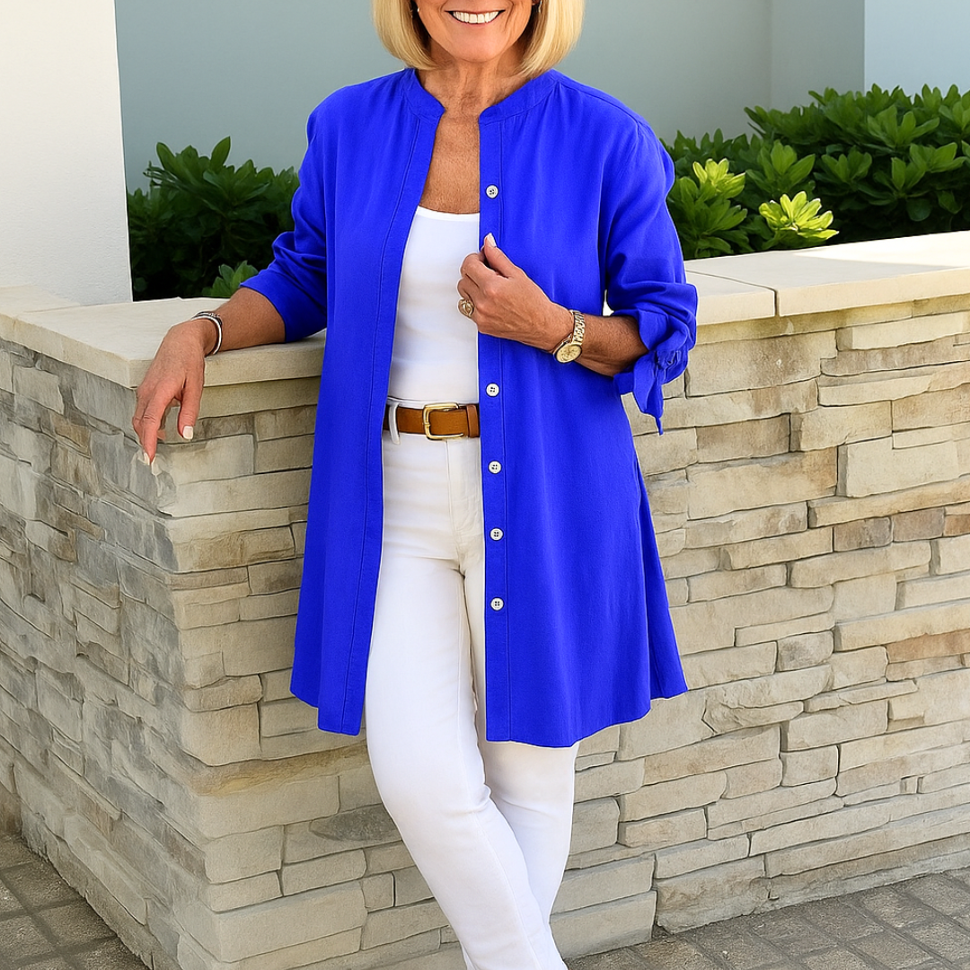 Noor & June™ | Effen overhemd blouse met strik mouwen | Louise