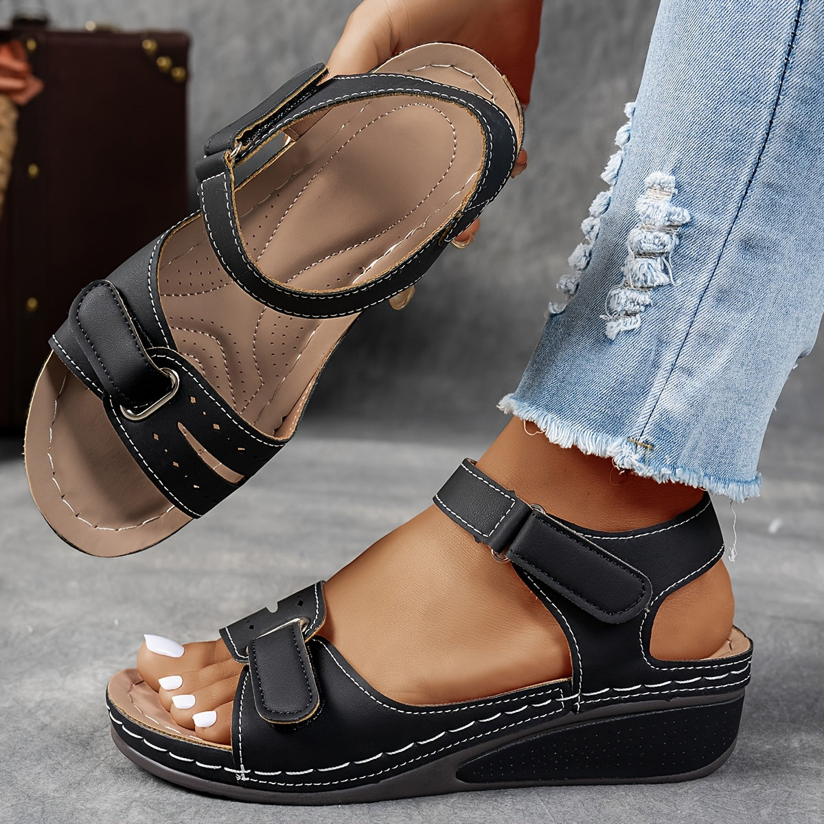 Noor & June™ Orthopedische sandalen met sleehak