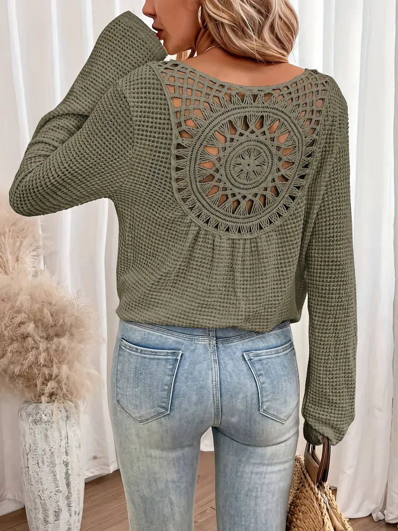 Noor & June™ - Elegante Ibiza-style blouse met V-hals | Wilma