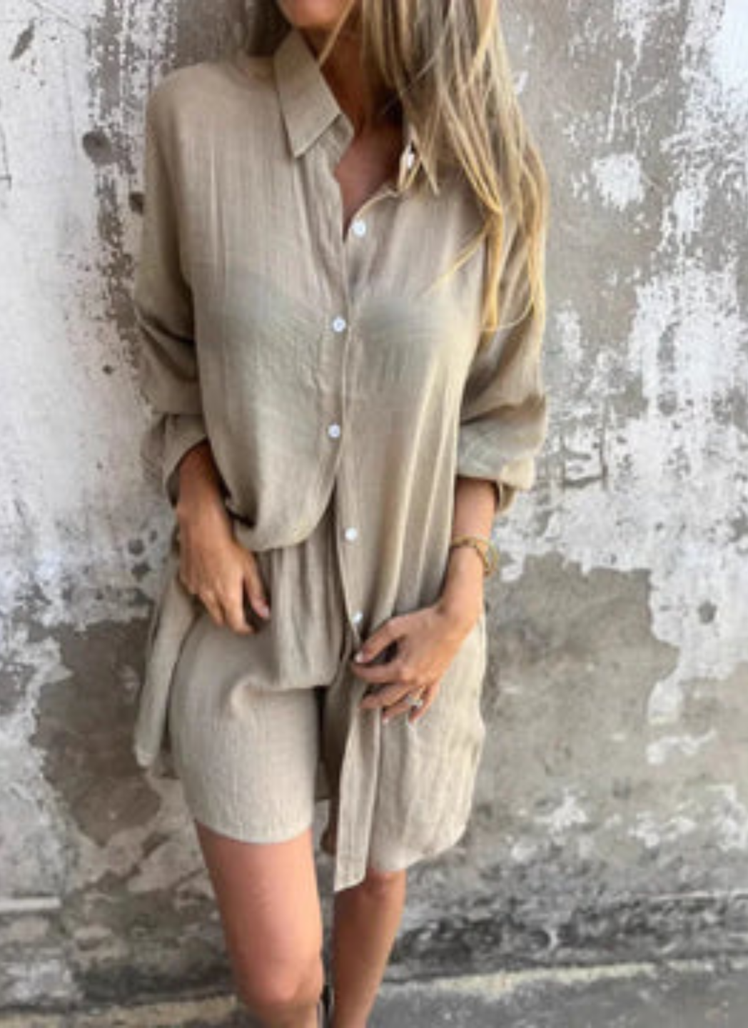 Noor & June™ | Casual Effen Blouse met Korte Broek Set | Nora
