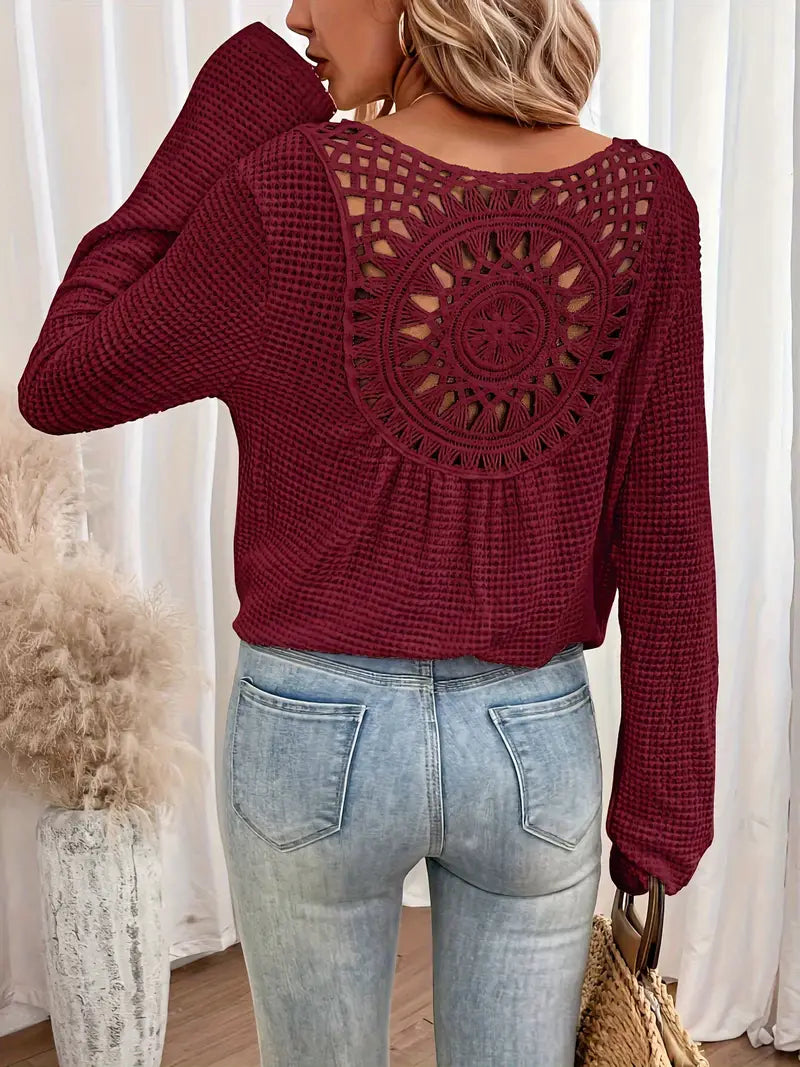Noor & June™ - Elegante Ibiza-style blouse met V-hals | Wilma