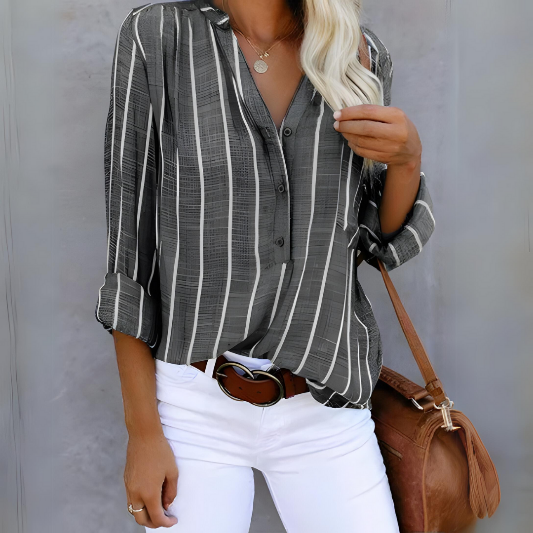 Noor & June™ | Trendy Gestreepte damesblouse | Monica