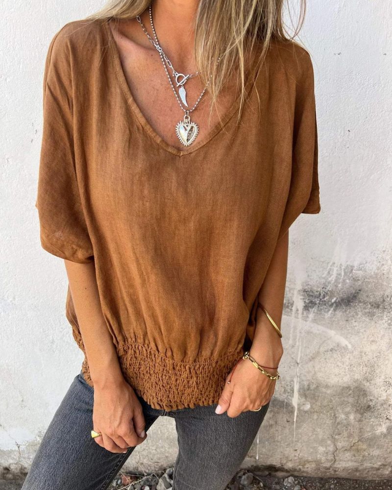 Noor & June™ | Casual Ibiza Style Blouse met V-hals | Marie