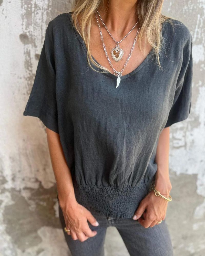 Noor & June™ | Casual Ibiza Style Blouse met V-hals | Marie