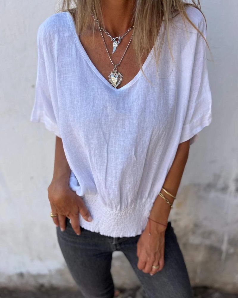 Noor & June™ | Casual Ibiza Style Blouse met V-hals | Marie