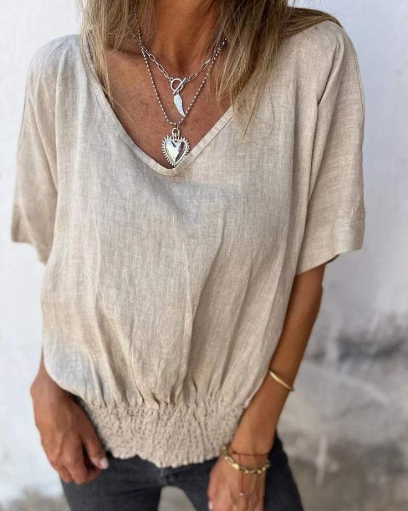 Noor & June™ | Casual Ibiza Style Blouse met V-hals | Marie