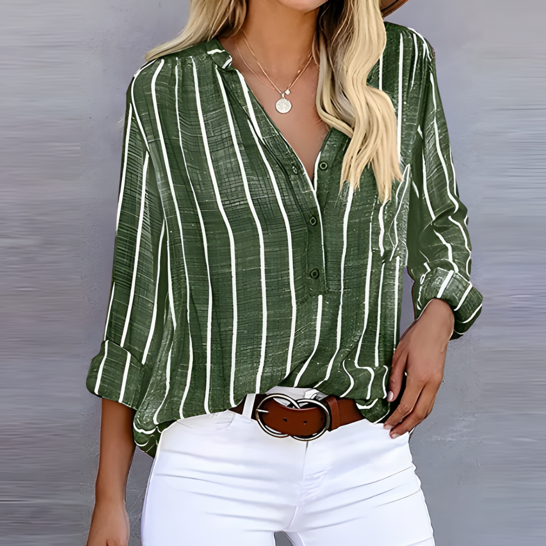 Noor & June™ | Trendy Gestreepte damesblouse | Monica
