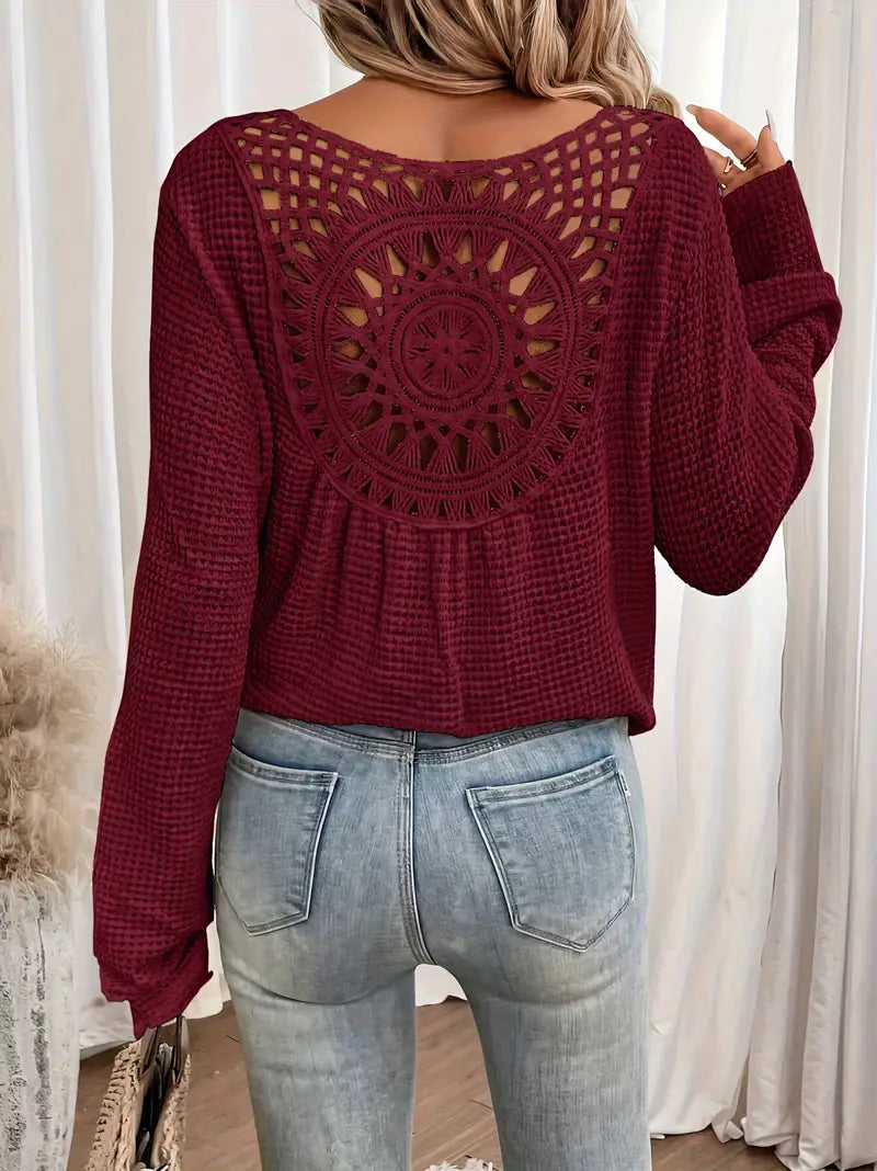 Noor & June™ - Elegante Ibiza-style blouse met V-hals | Wilma