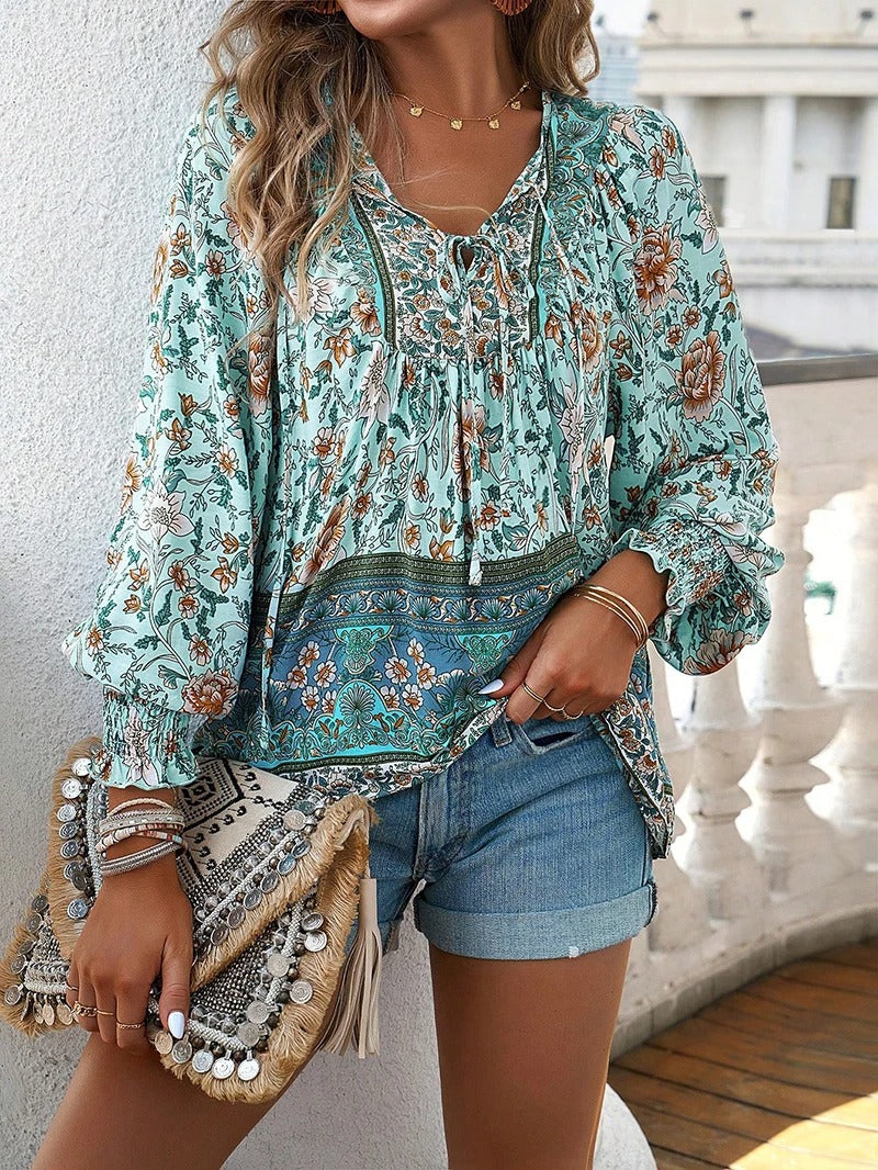 Noor & June™ - Elegante blouse met bloemen | Arya Ibiza