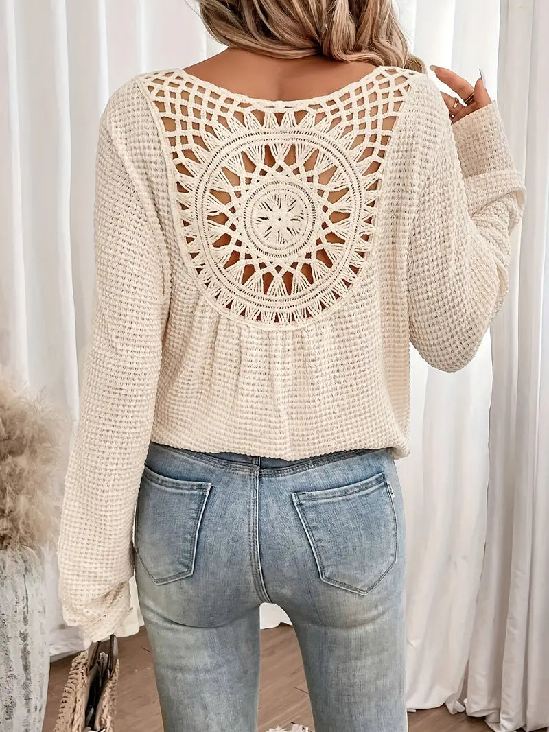 Noor & June™ - Elegante Ibiza-style blouse met V-hals | Wilma