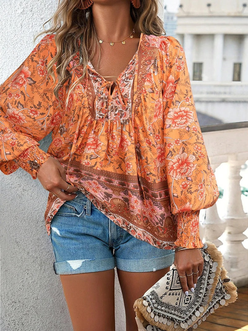 Noor & June™ - Elegante blouse met bloemen | Arya Ibiza