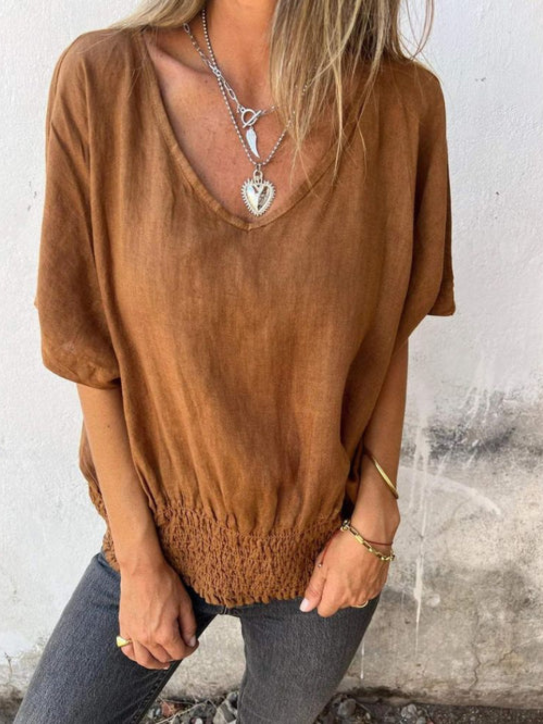 Noor & June™ | Casual Ibiza Style Blouse met V-hals | Marie