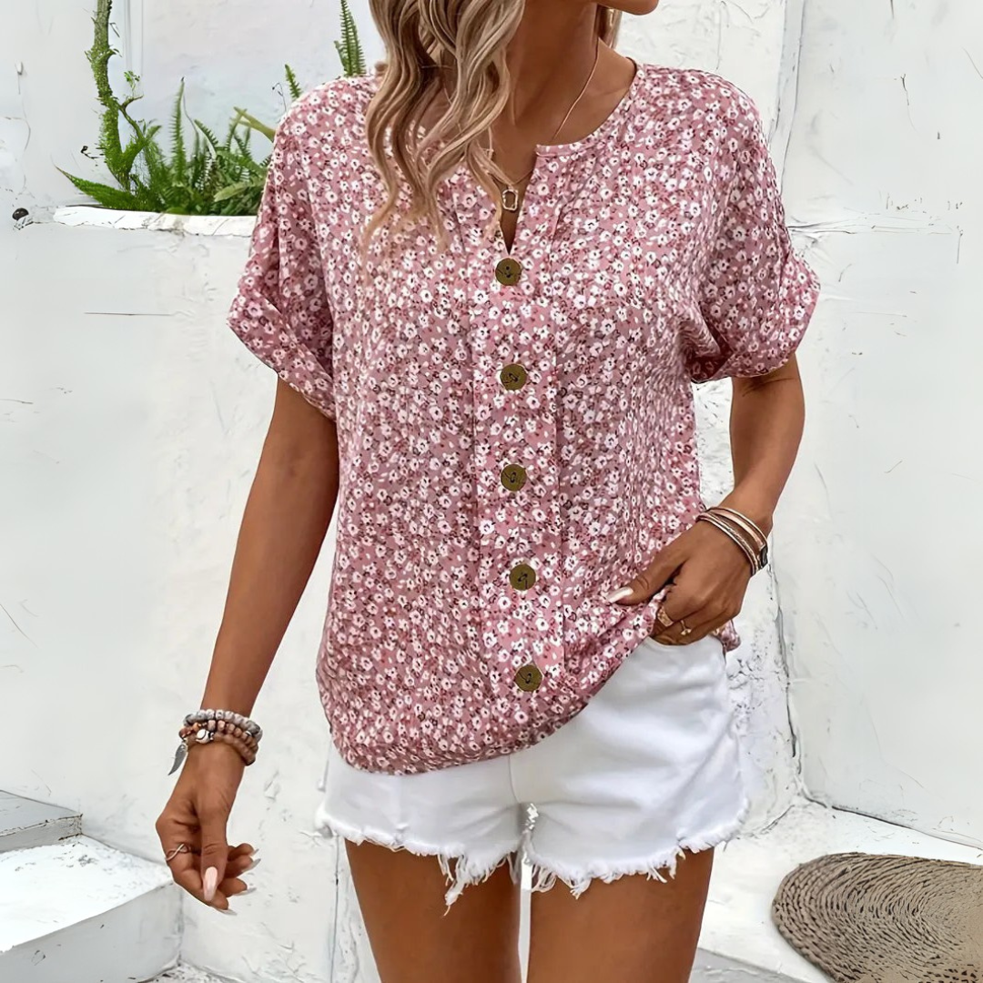 Noor & June™ | Stijlvolle zomer blouse met knopen | Madelief