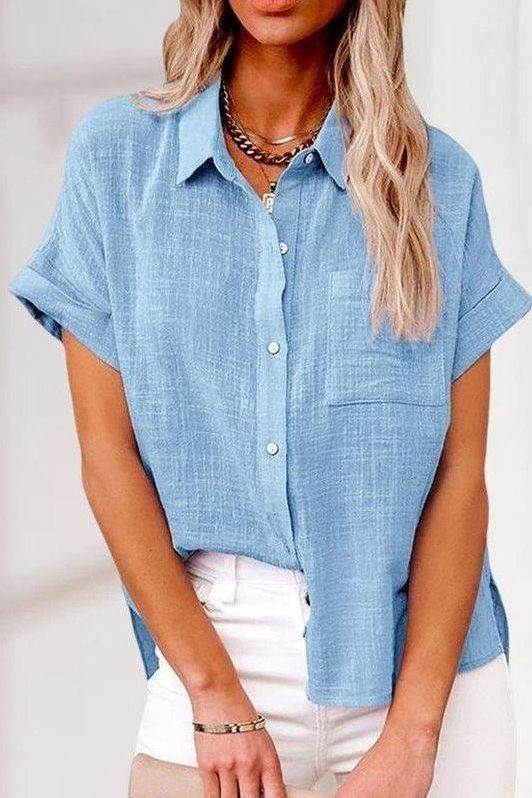 Noor & June™ | Comfortabele linnen overhemdblouse | Eva
