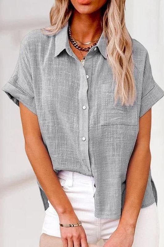 Noor & June™ | Comfortabele linnen overhemdblouse | Eva