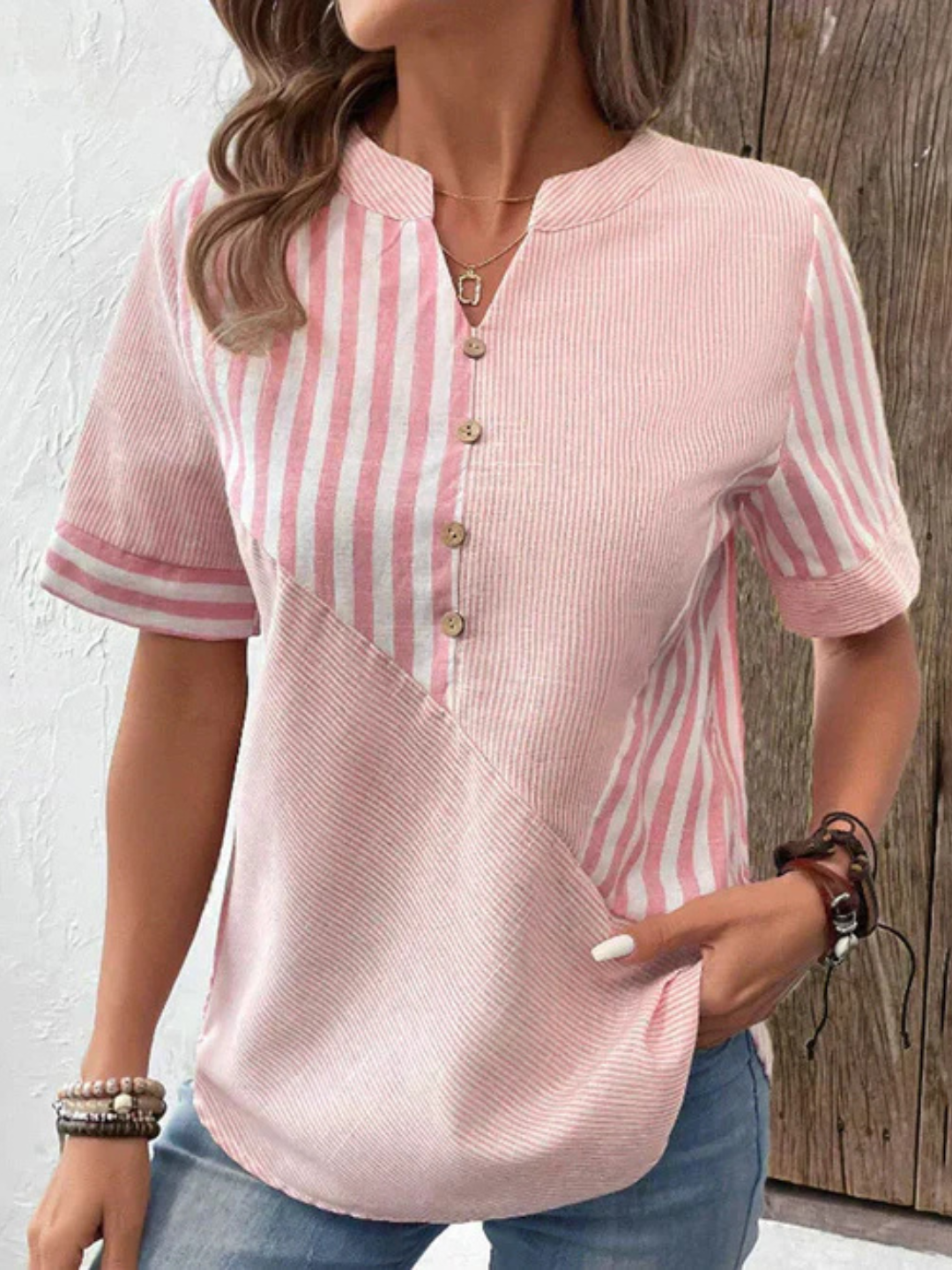 Noor & June™ | Elegante gestreepte blouse | Louisa Prima