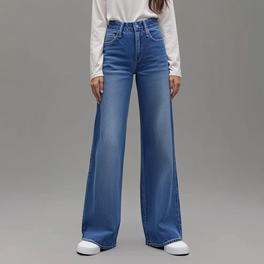 Noor & June™ — Blauwe Damesbroek Wide Leg