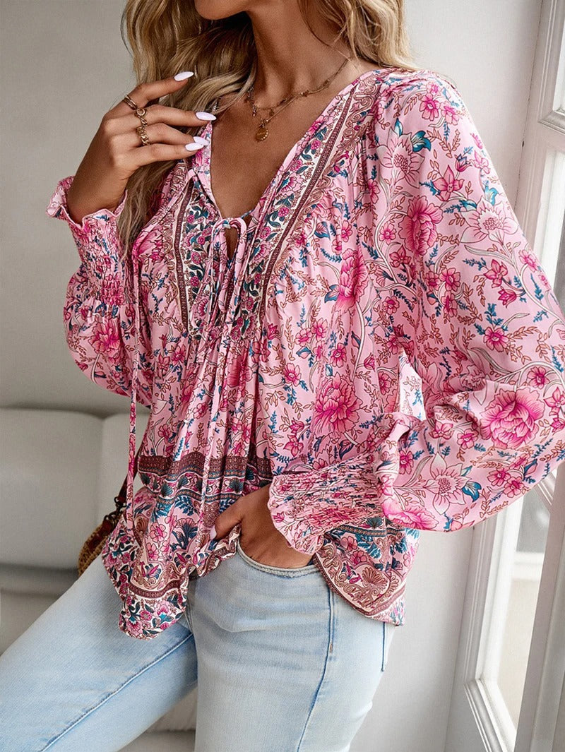 Noor & June™ - Elegante blouse met bloemen | Arya Ibiza
