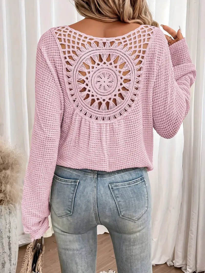 Noor & June™ - Elegante Ibiza-style blouse met V-hals | Wilma
