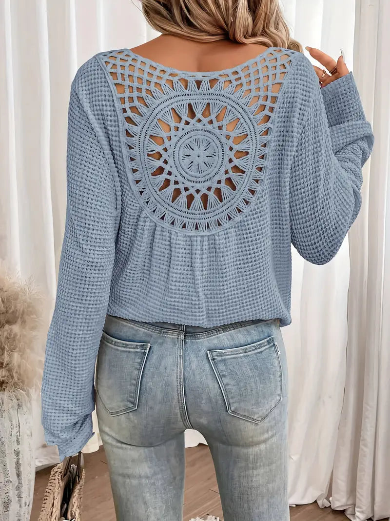 Noor & June™ - Elegante Ibiza-style blouse met V-hals | Wilma
