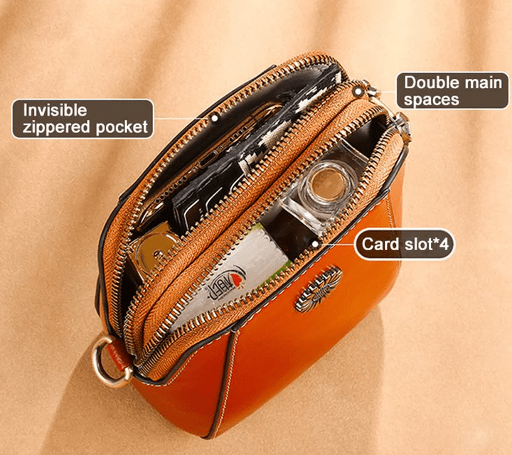 Noor & June™ —  Retro Crossbody Leren Tas