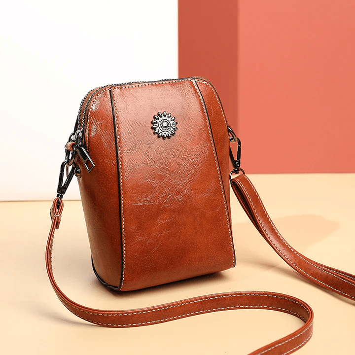 Noor & June™ —  Retro Crossbody Leren Tas
