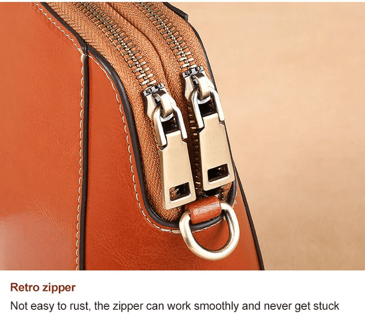 Noor & June™ —  Retro Crossbody Leren Tas