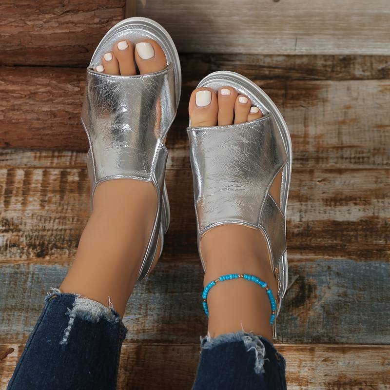 Noor & June™ | Chique orthopedische leren sandalen van hoogwaardig materiaal