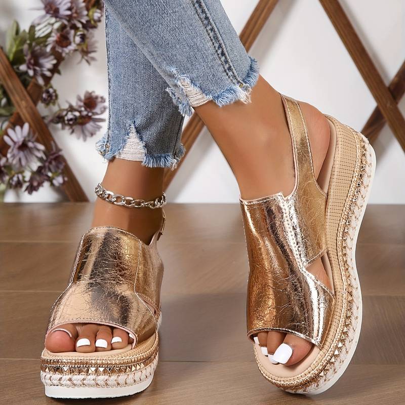 Noor & June™ | Chique orthopedische leren sandalen van hoogwaardig materiaal