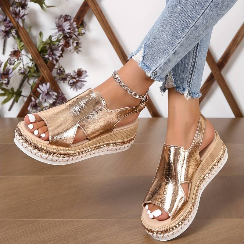 Noor & June™ | Chique orthopedische leren sandalen van hoogwaardig materiaal