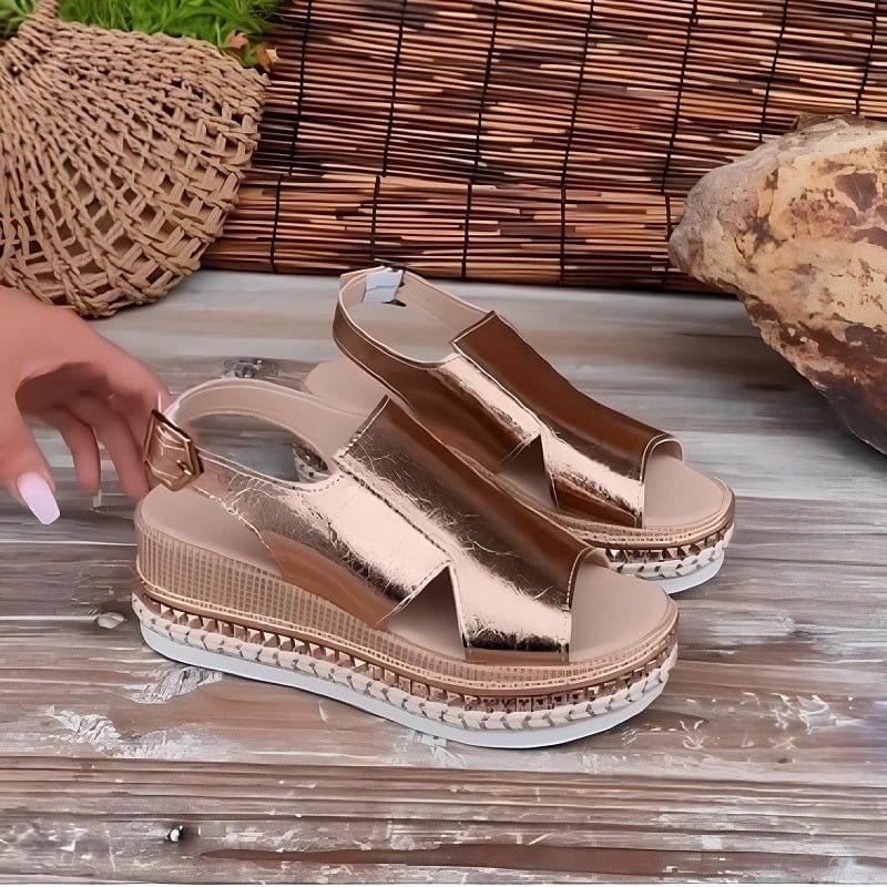 Noor & June™ | Chique orthopedische leren sandalen van hoogwaardig materiaal